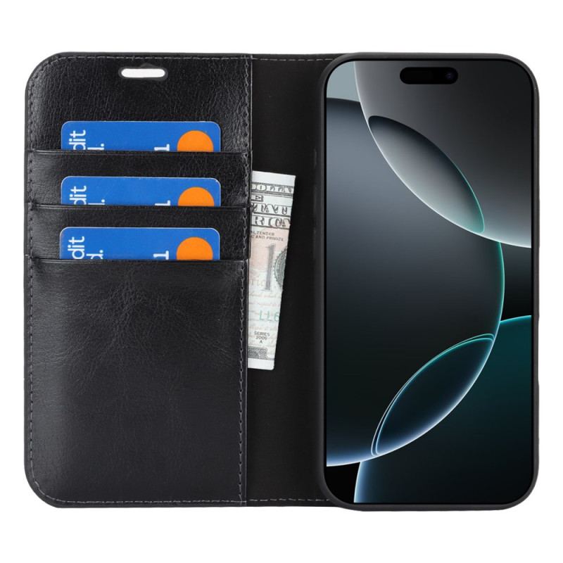 Folio-fodral iPhone 17 Läder