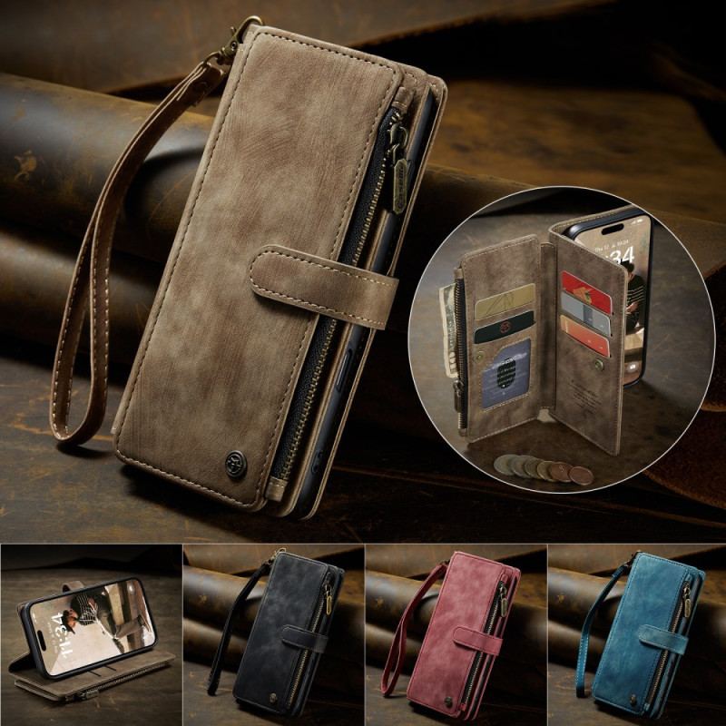 Läderfodral iPhone 17 Telefonfodral Plånbok Med 10 Kortfack