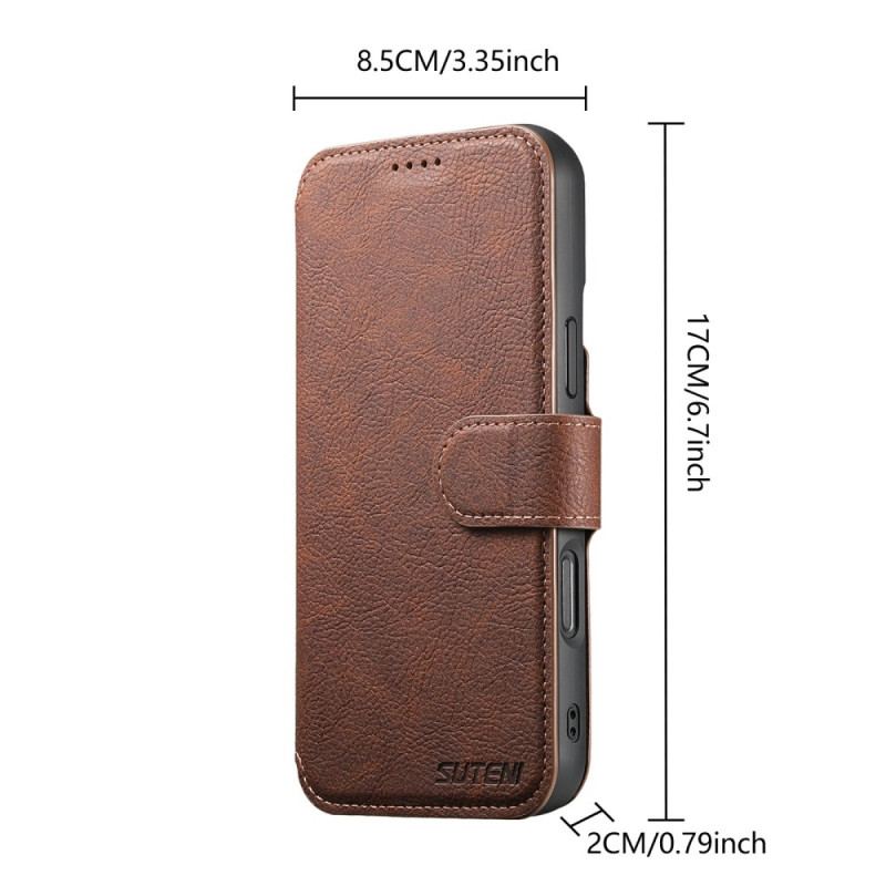 Läderskal Fodral iPhone 17 Avtagbart Magsafe-fodral Suteni