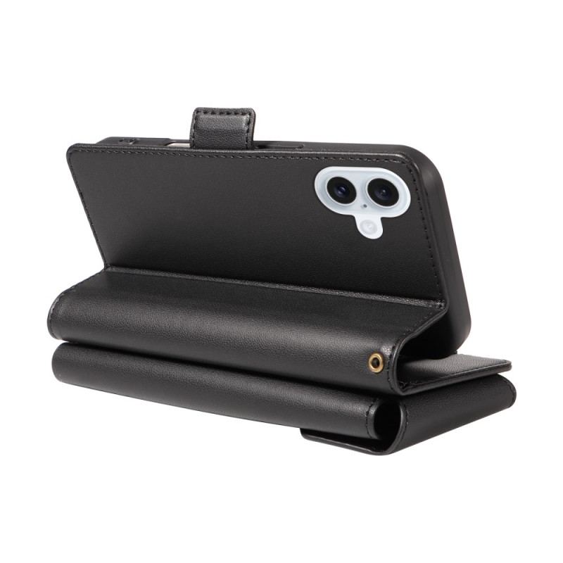 Läderskal Fodral iPhone 17 Flera Kortfack Och Handledsrem