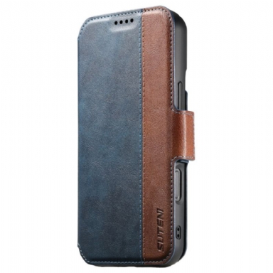 Läderskal Fodral iPhone 17 Magsafe Tvåfärgat Texturerat Läder