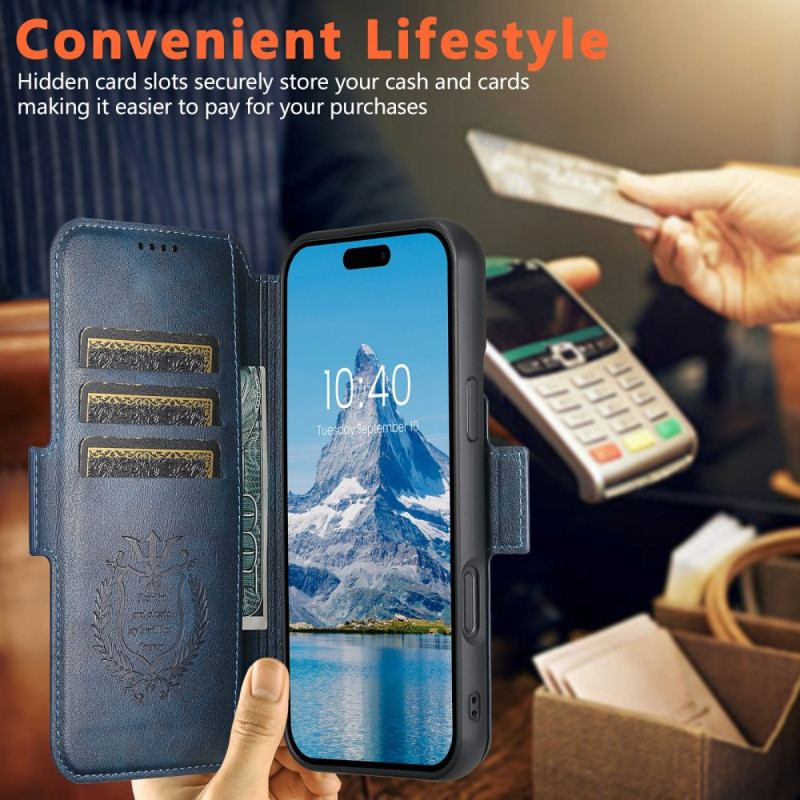 Läderskal Fodral iPhone 17 Magsafe Tvåfärgat Texturerat Läder