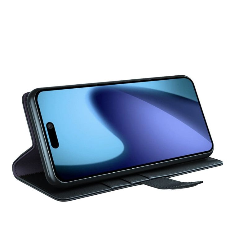 Läderskal Fodral iPhone 17 Plånbok I Äkta Läder