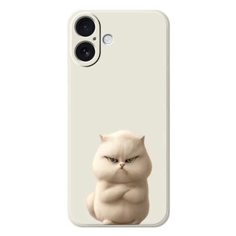 Skal iPhone 17 Flytande Silikon Angry Cat