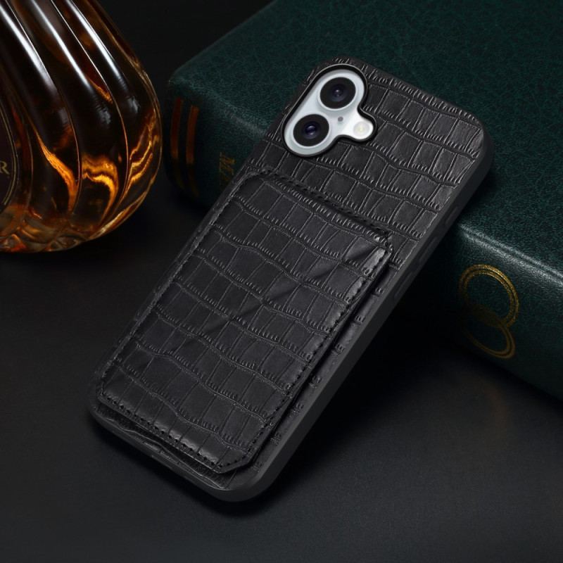 Skal iPhone 17 Korthållare Med Krokodileffekt