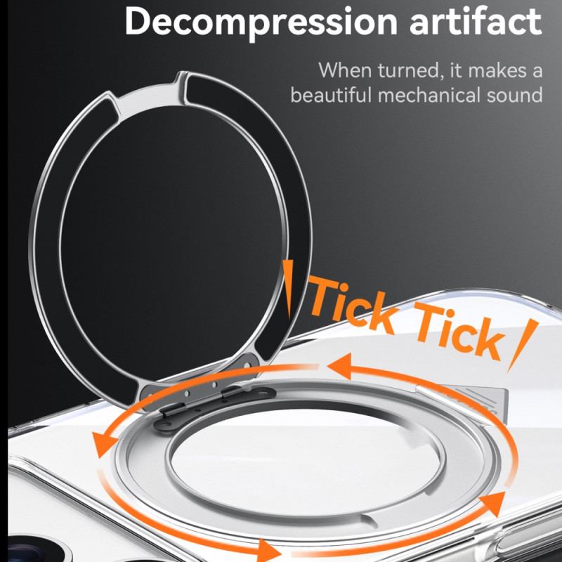 Skal iPhone 17 Magsafe Genomskinlig Med Stativ
