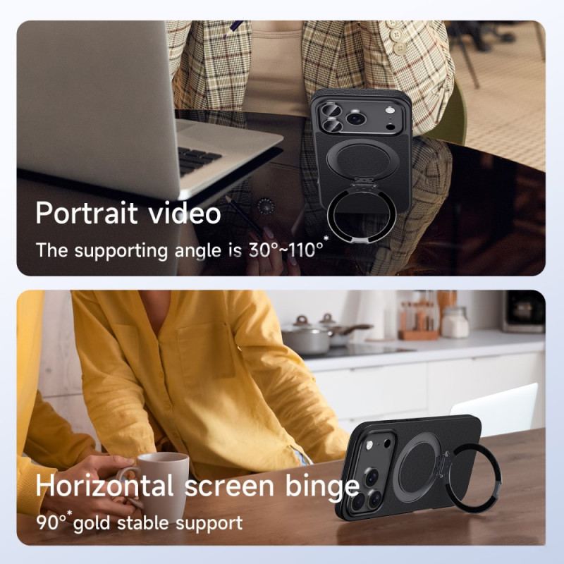 Skal iPhone 17 Telefonfodral Magsafe Kompatibel Med Läder Med Stativ