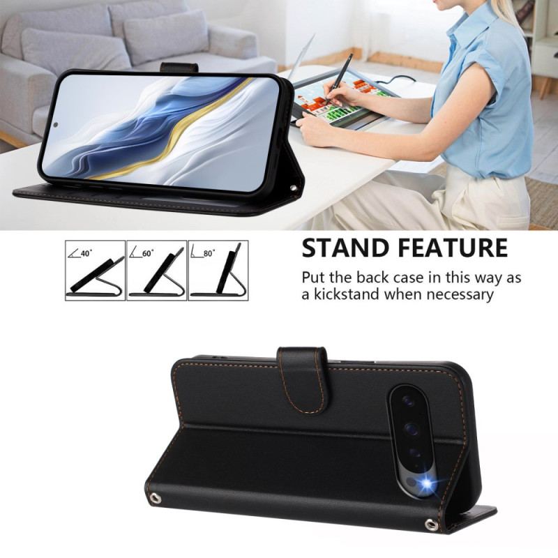 Fodral För Google Pixel 10 Pro Xl Enkel Konstläder Med Rem