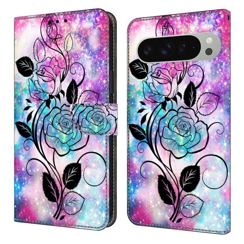 Fodral Google Pixel 10 Pro Xl Rosa Och Blått Mönster