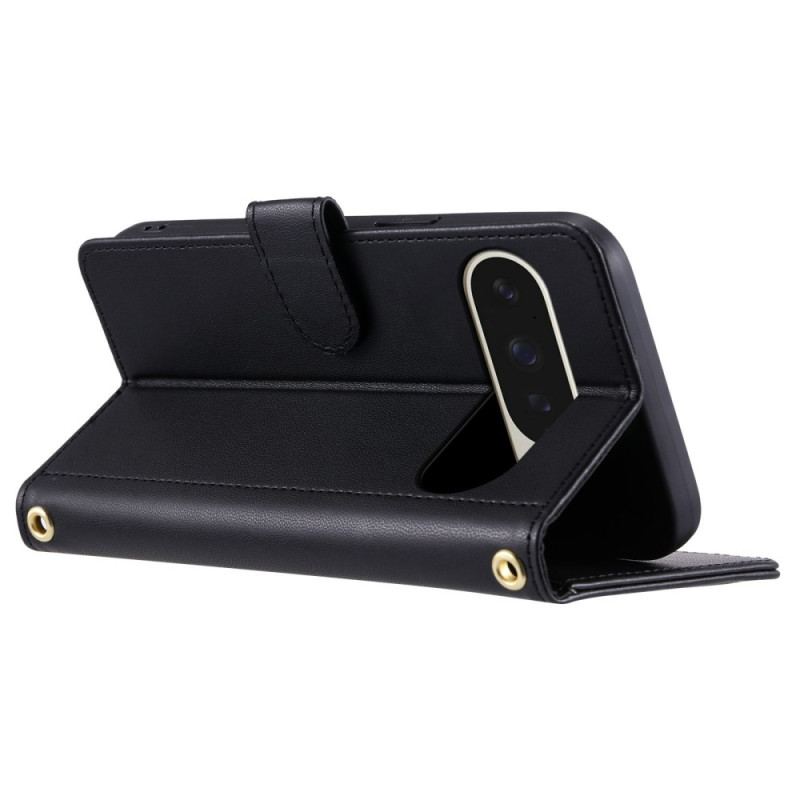 Läderfodral Google Pixel 10 Pro Xl Telefonfodral Quiltad Design Med Rem Och Axelrem