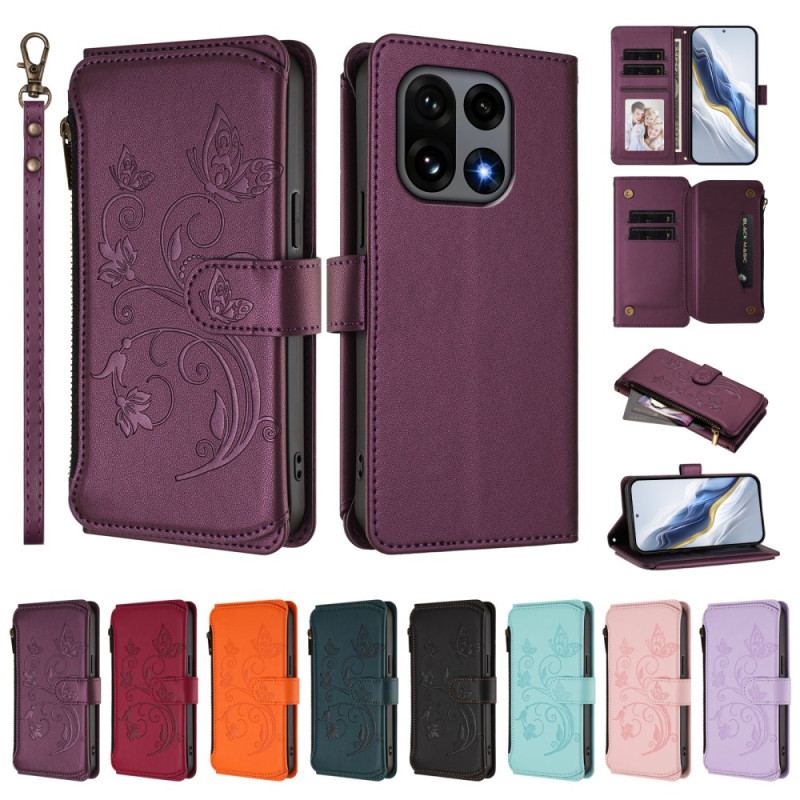 Fodral För Oneplus 15 Blommig Plånbok Med Rem