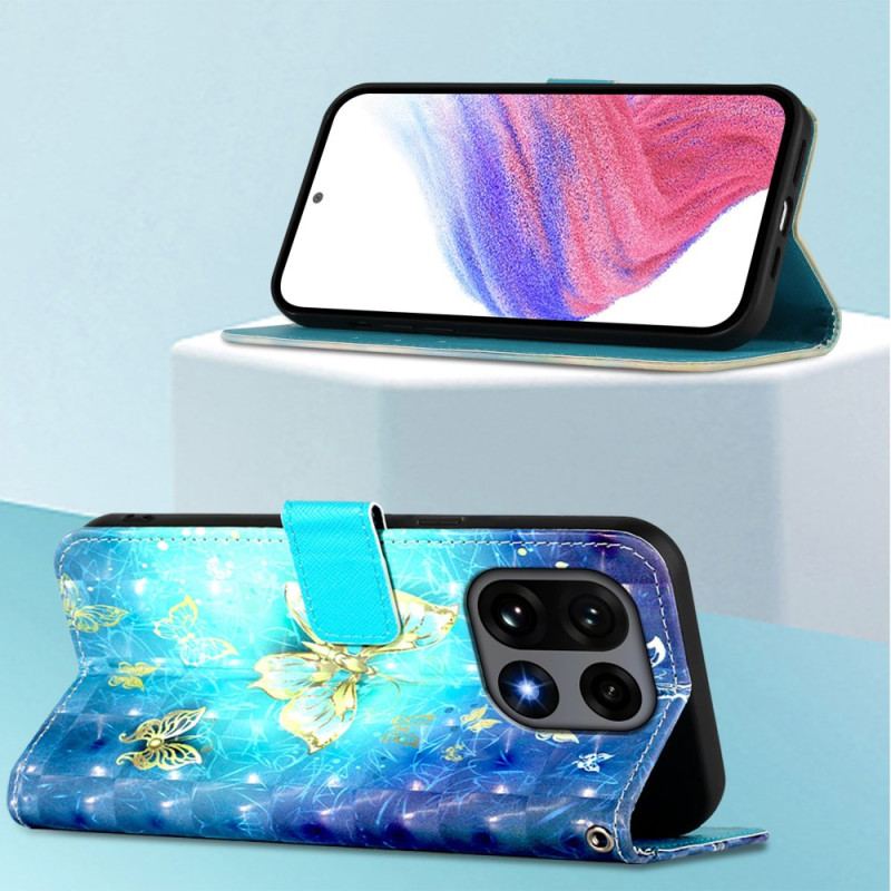 Fodral För Oneplus 15 Guldfärgade Fjärilar