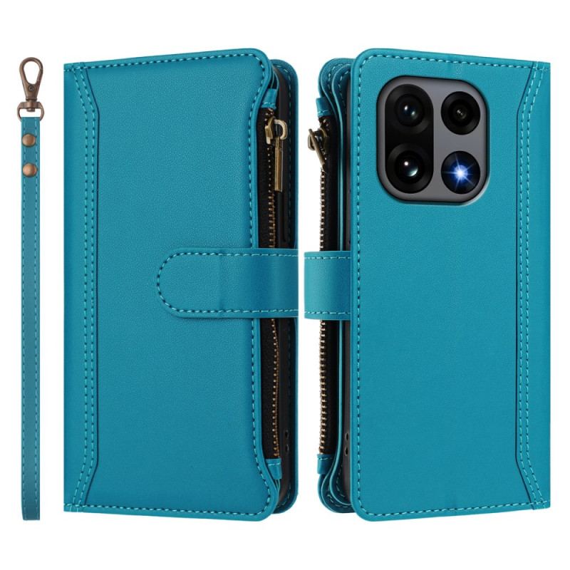 Fodral Oneplus 15 Plånbok Med 9 Kortfack Och Rem