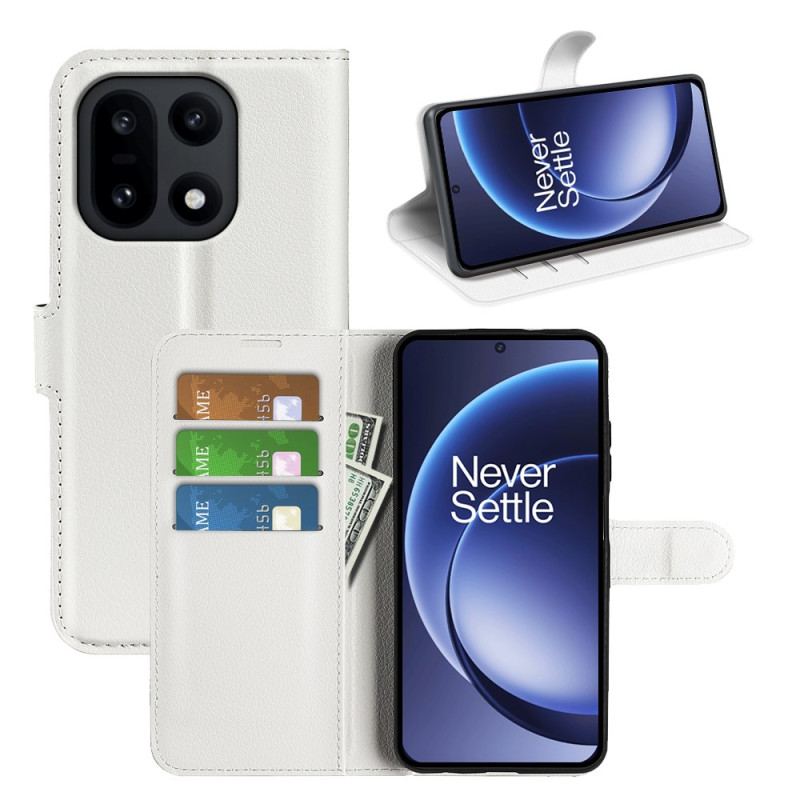 Läderfodral Oneplus 15 Telefonfodral Konstläderlitchi