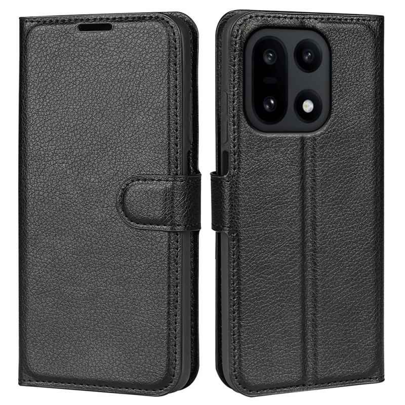 Läderfodral Oneplus 15 Telefonfodral Litchi-imitationsläder