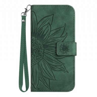 Läderskal Fodral Oneplus 15 Solrostryck Med Rem