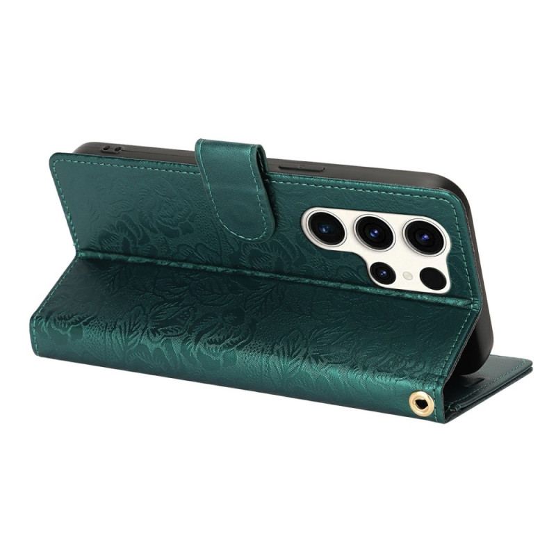 Fodral Samsung Galaxy S25 Ultra 5g Blommigt Tryck Med Rem