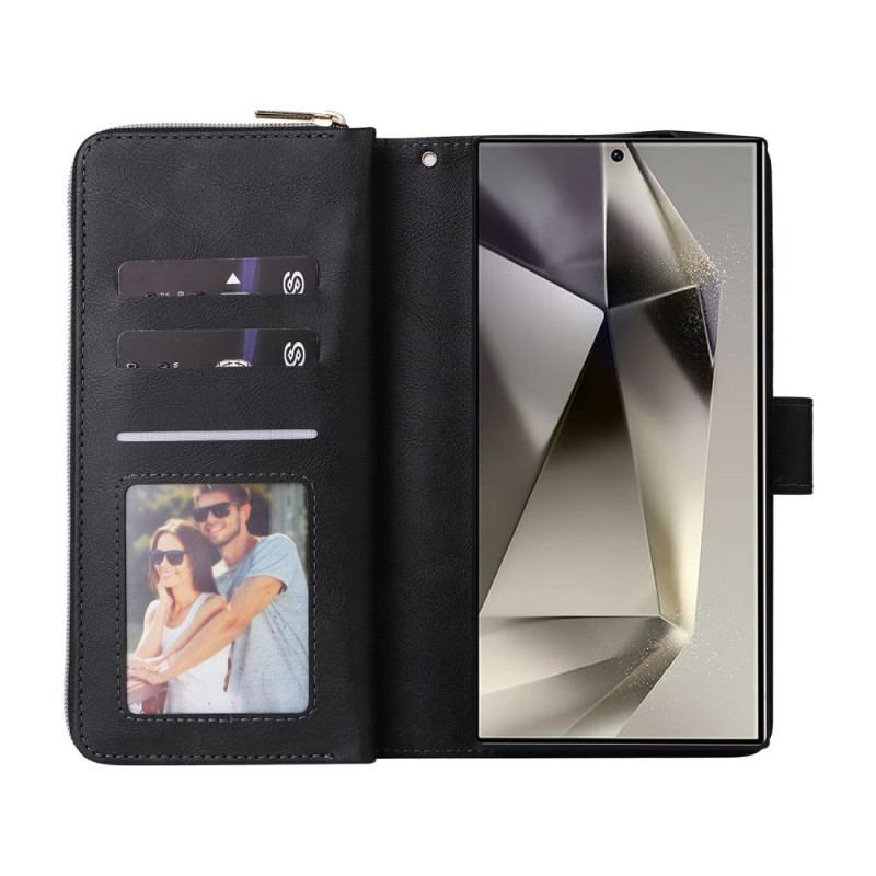 Fodral Samsung Galaxy S25 Ultra 5g Plånbok Med Dragkedja Och Rem