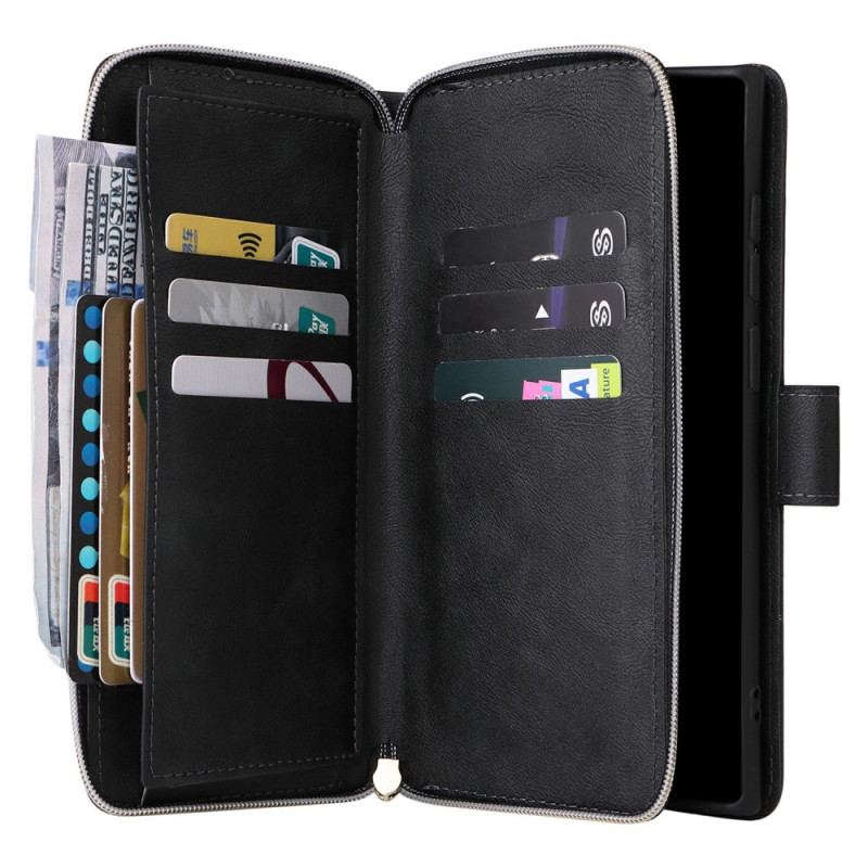 Fodral Samsung Galaxy S25 Ultra 5g Plånbok Med Dragkedja Och Rem