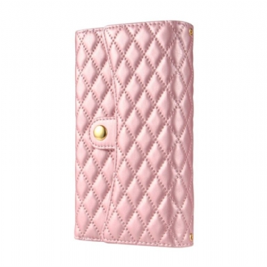 Fodral Samsung Galaxy S25 Ultra 5g Quiltad Plånbok Med Axelrem