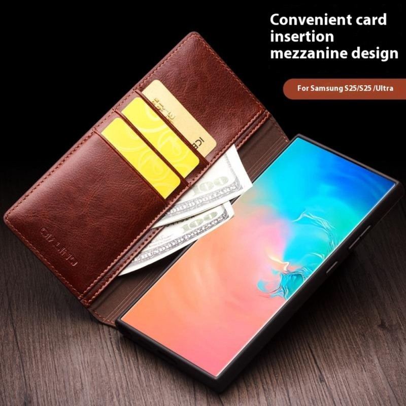 Folio-fodral Samsung Galaxy S25 Ultra 5g Qialino-läder