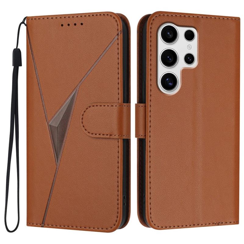 Läderfodral Samsung Galaxy S25 Ultra 5g Telefonfodral Triangulärt Mönster