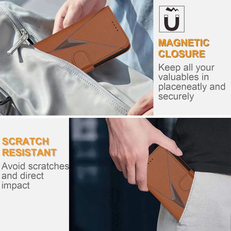 Läderfodral Samsung Galaxy S25 Ultra 5g Telefonfodral Triangulärt Mönster