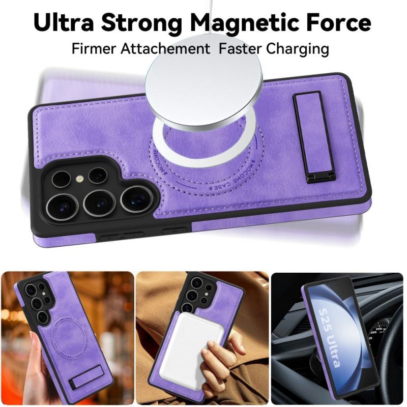 Skal För Samsung Galaxy S25 Ultra 5g Lädereffekt Kompatibel Med Magsafe