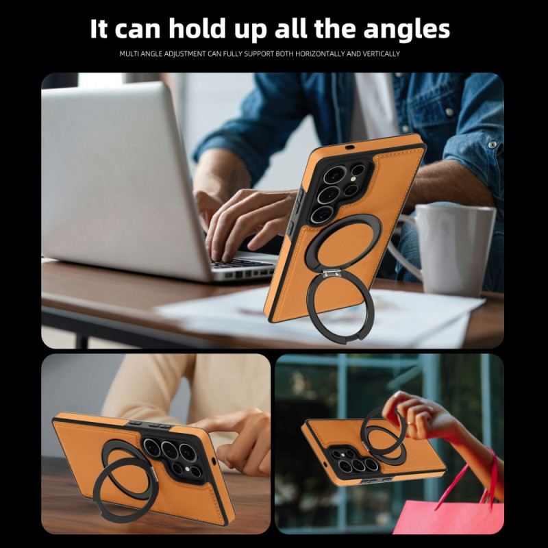 Skal För Samsung Galaxy S25 Ultra 5g Magnetisk Med Roterande Stativ