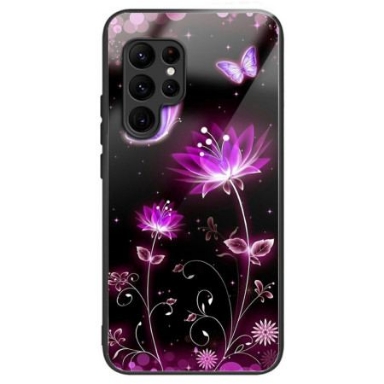 Skal Samsung Galaxy S25 Ultra 5g Blommor Och Fjärilar I Härdat Glas