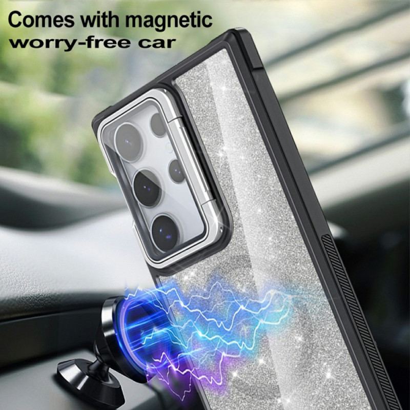 Skal Samsung Galaxy S25 Ultra 5g Glitter Med Inbyggt Stativ