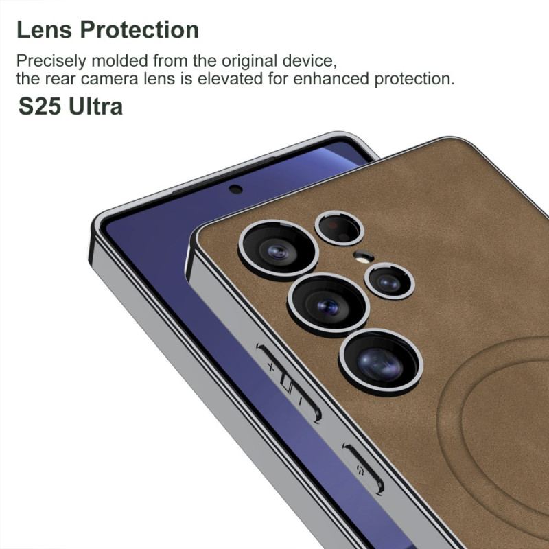 Skal Samsung Galaxy S25 Ultra 5g Matt Konstläder Kompatibel Med Magsafe