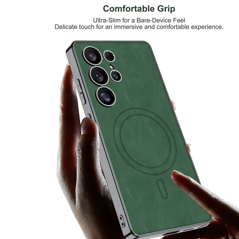 Skal Samsung Galaxy S25 Ultra 5g Matt Konstläder Kompatibel Med Magsafe