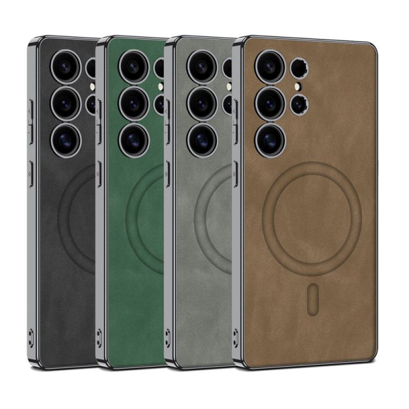 Skal Samsung Galaxy S25 Ultra 5g Matt Konstläder Kompatibel Med Magsafe