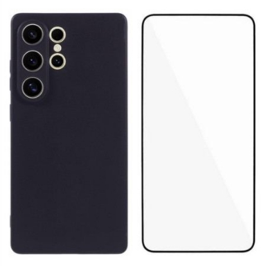 Skal Samsung Galaxy S25 Ultra 5g Matt Silikon Med Skärmskydd I Härdat Glas