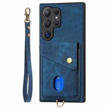 Skal Samsung Galaxy S25 Ultra 5g Mockaeffekt Med Korthållare Och Stativ