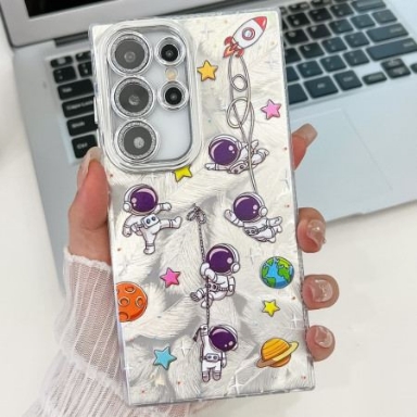 Skal Samsung Galaxy S25 Ultra 5g Telefonfodral Astronaut Med Linsskydd