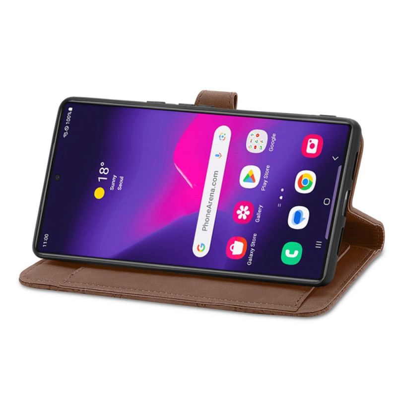 Skyddsfodral Samsung Galaxy S25 Ultra 5g Plånbok Med Spetsdesign Och Dragkedja