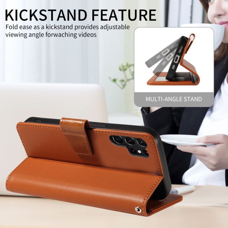 Skyddsfodral Samsung Galaxy S25 Ultra 5g Rfid-läderplånbok Med Rem