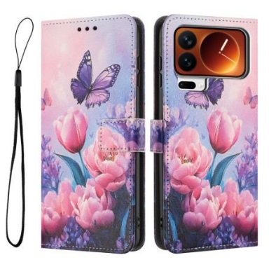 Fodral Xiaomi 17 Pro Fjärilar Och Rosa Blommor