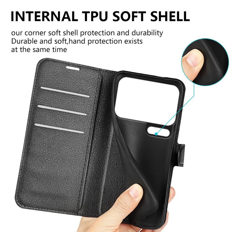 Fodral Xiaomi 17 Pro Litchikonstläder