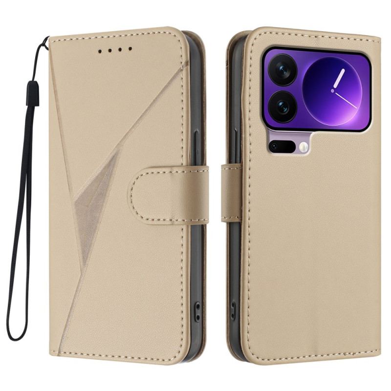 Läderfodral Xiaomi 17 Pro Telefonfodral Triangelmönster