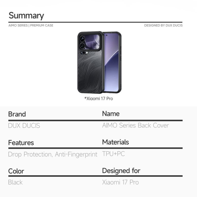 Skal Xiaomi 17 Pro Aimo Serie Dux Ducis