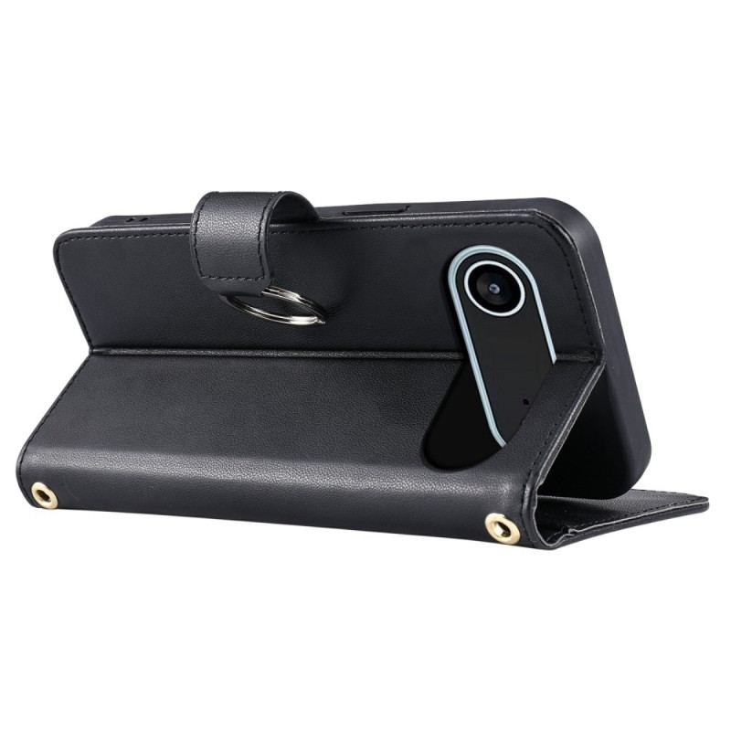 Läderfodral iPhone Air Telefonfodral Quiltad Plånbok Med Snodd Och Axelrem