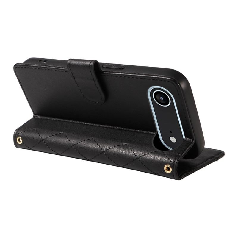 Läderskal Fodral iPhone Air Quiltad Med Rem Och Axelrem