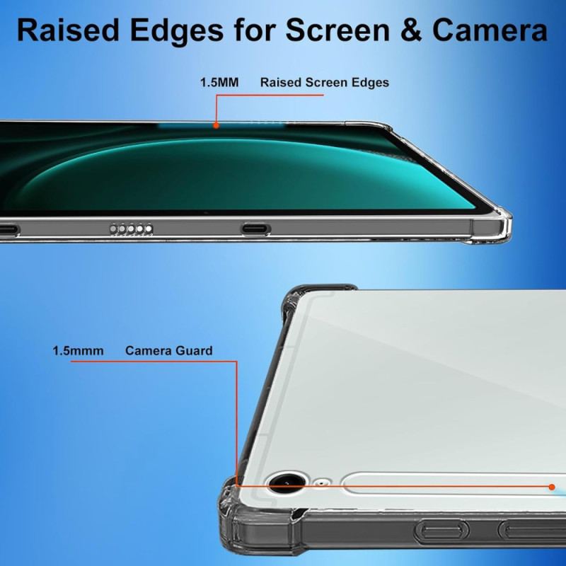 Skal För Samsung Galaxy Tab S10 Fe Transparent Med 2 Skärmskydd I Härdat Glas