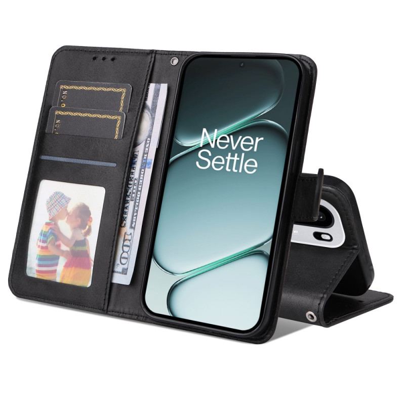 Läderfodral Oneplus 15r Telefonfodral Enfärgad Lädereffekt