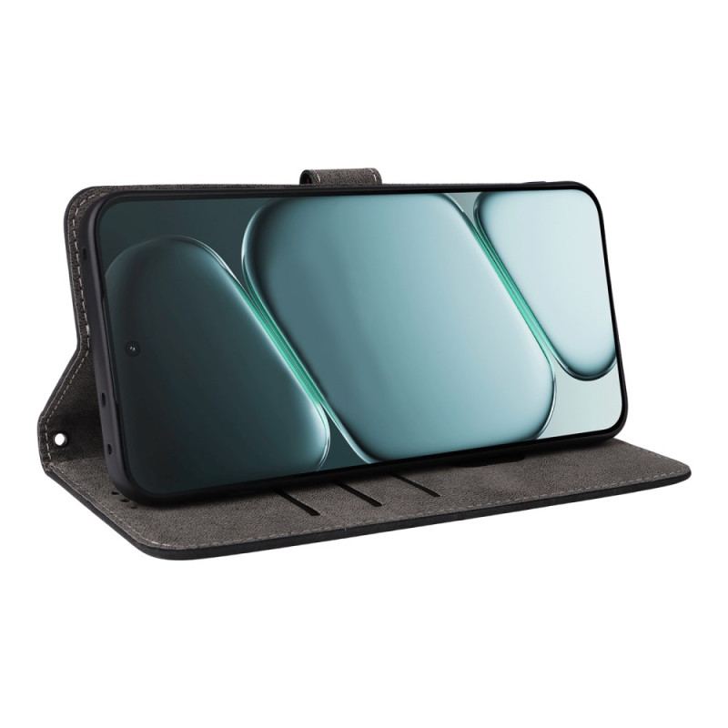 Läderskal Fodral Oneplus 15r Rfid-blockerande Mockaeffekt