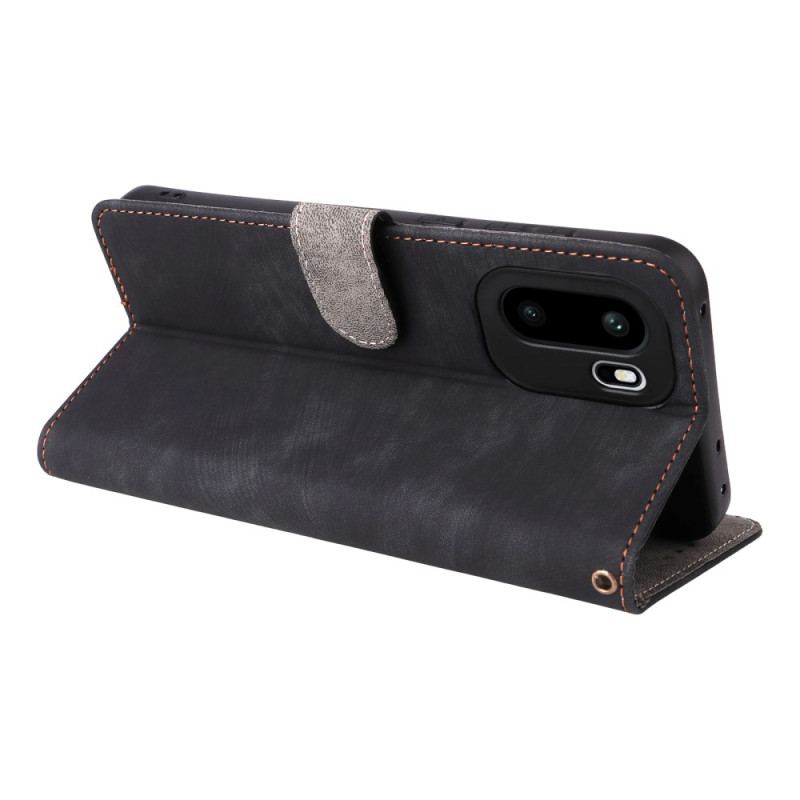 Läderskal Fodral Oneplus 15r Rfid-blockerande Mockaeffekt