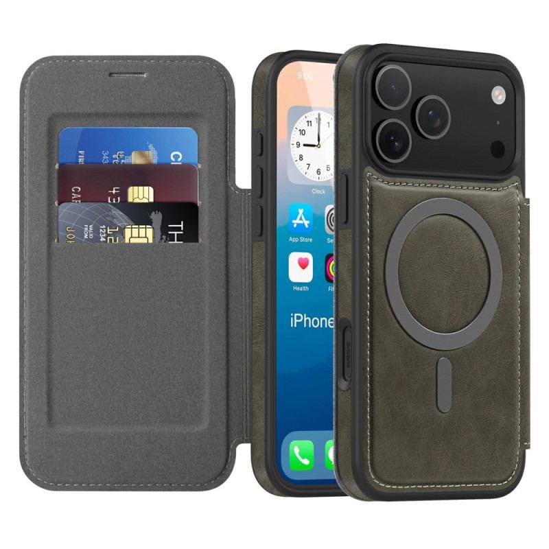 Folio-fodral För iPhone 17 Pro Max Magsafe-kompatibel Med Rfid-korthållare